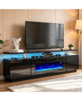 60 Inch TV Stand with 30 Inch Fireplace Insert Media Console Entertainment Center