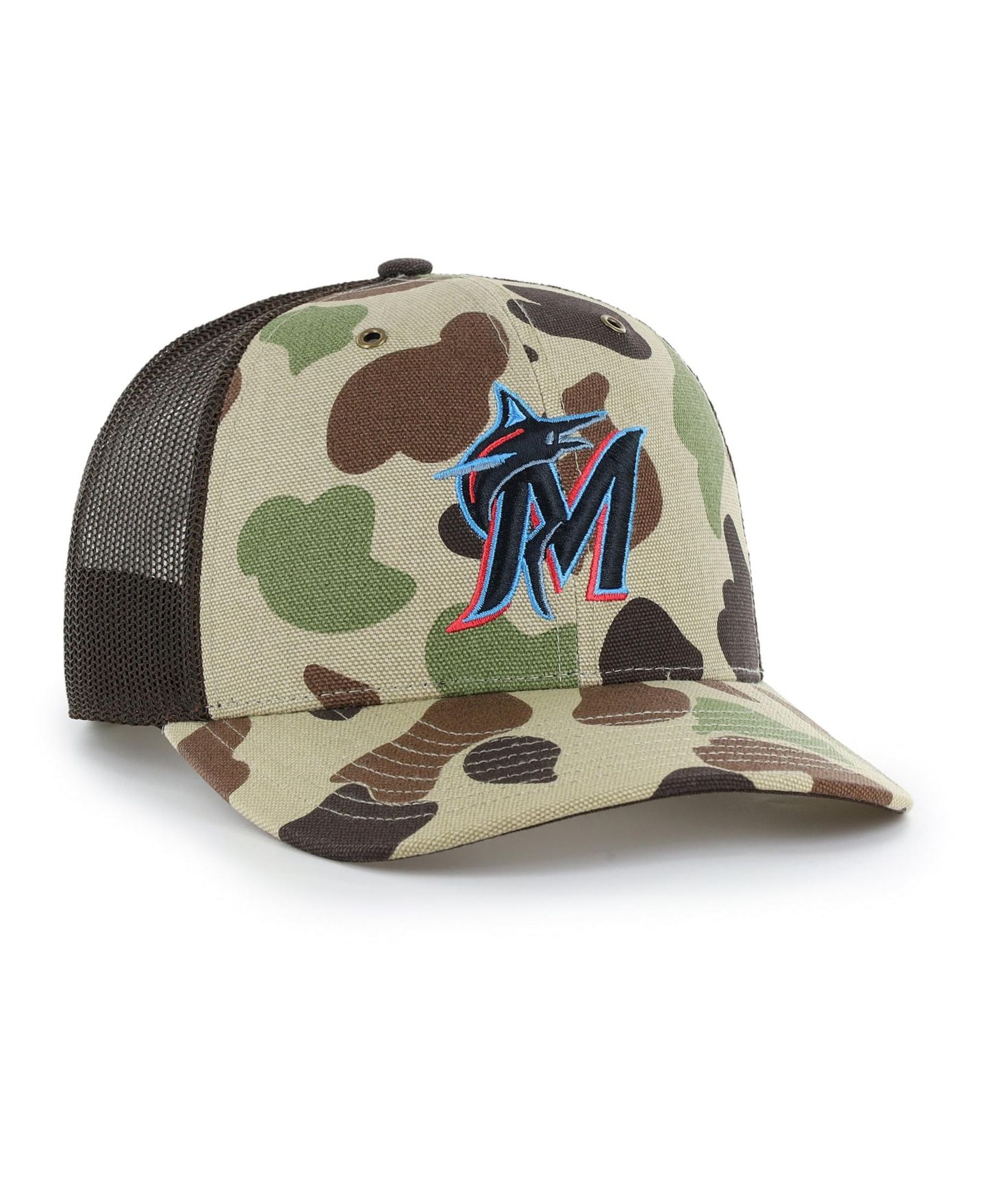 Мужская кепка '47 Brand Camo Miami Marlins Duck Camo Trucker Hat — фото 3