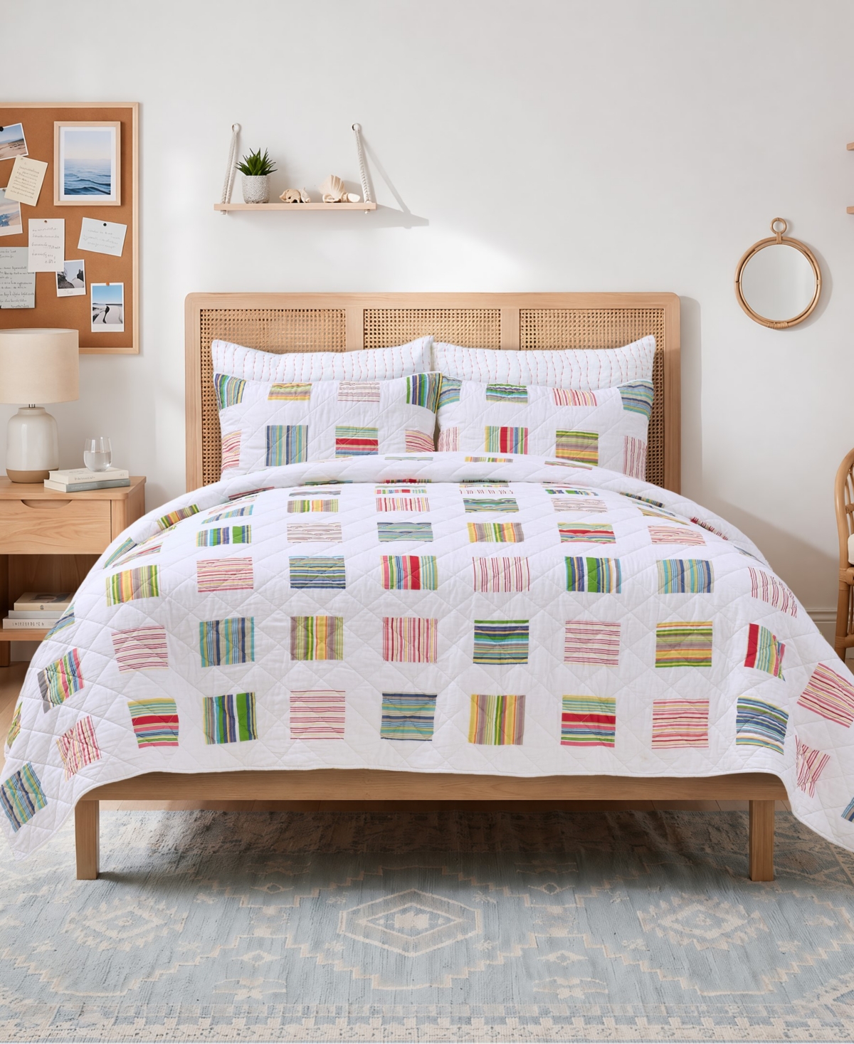 Greenland Home Fashions Sailor Modern Cotton 2-Piece Quilt Set, Twin