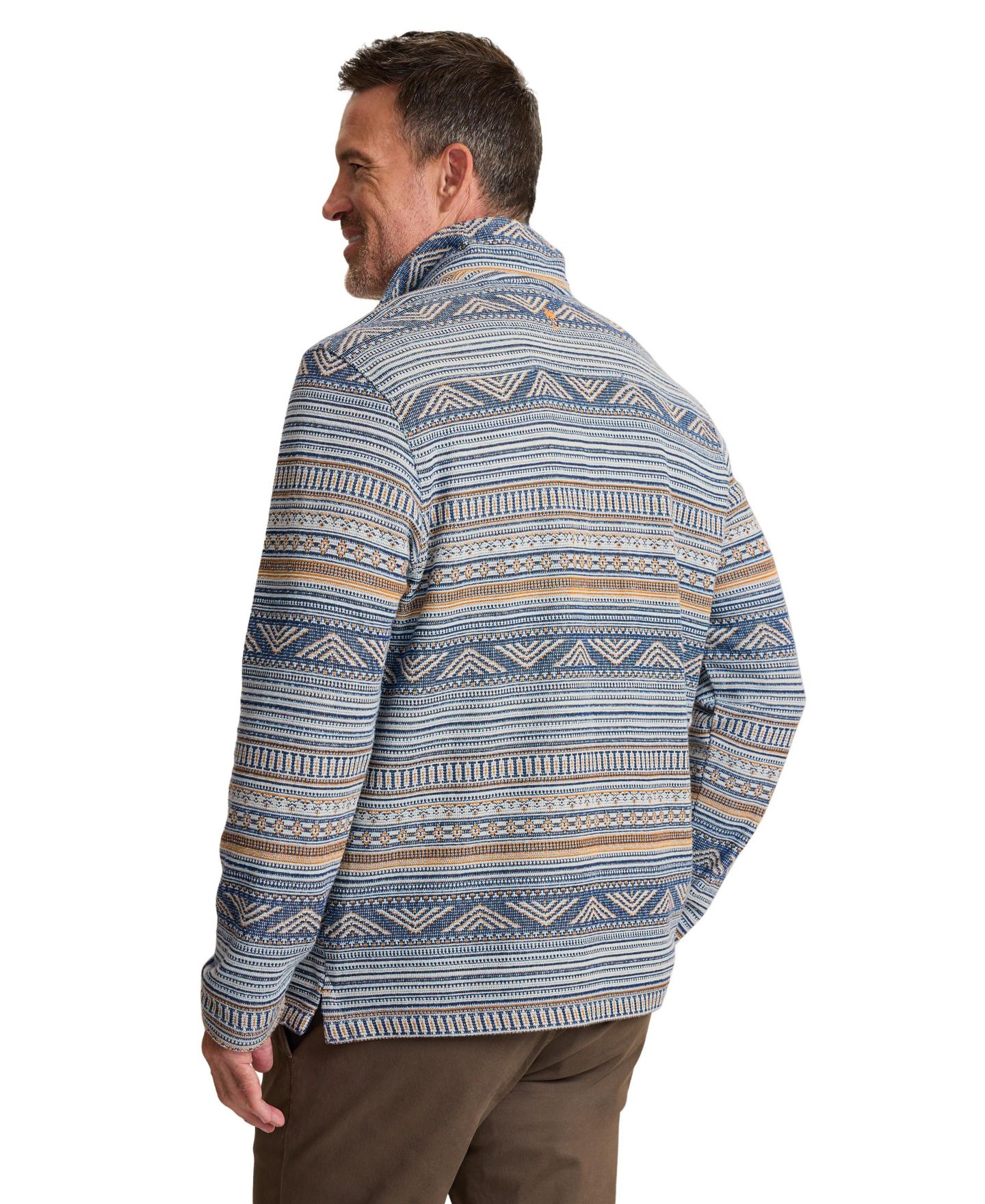 Мужское поло Tommy Bahama Sanroque Half-Zip Long-Sleeve Regular-Fit Polo Shirt, цвет: Небесно-голубой — фото 3