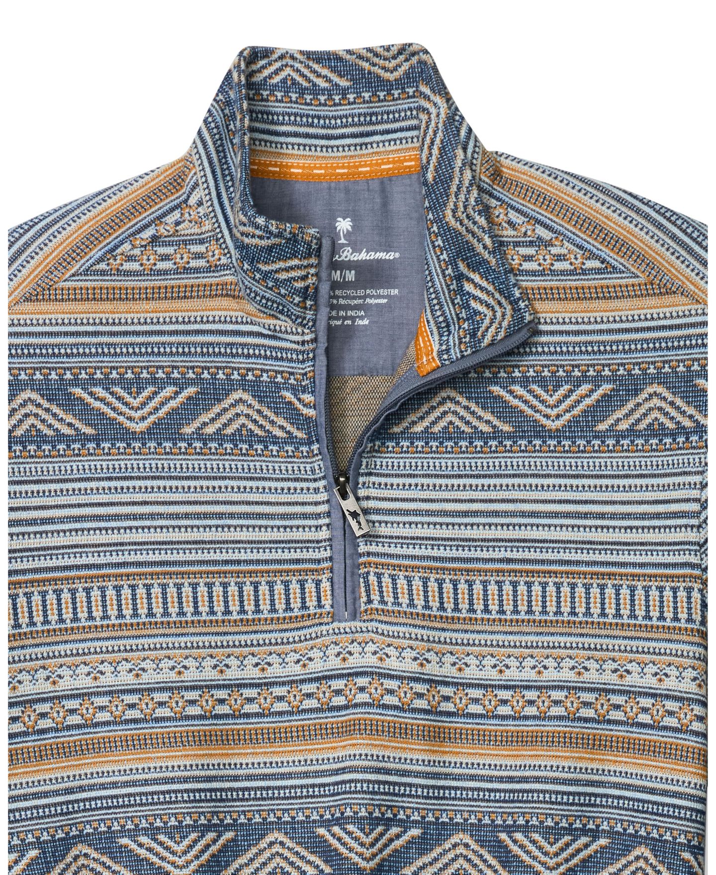 Мужское поло Tommy Bahama Sanroque Half-Zip Long-Sleeve Regular-Fit Polo Shirt, цвет: Небесно-голубой — фото 5