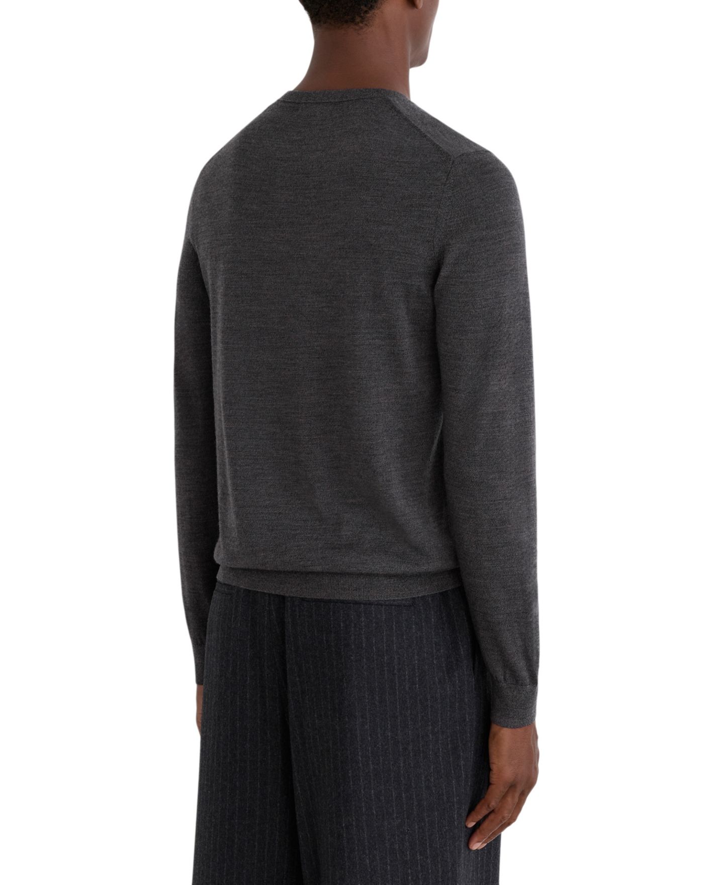 Мужской свитер REISS Wessex Long-Sleeve Slim-Fit Merino Wool, цвет: Тёмный коричневый — фото 2