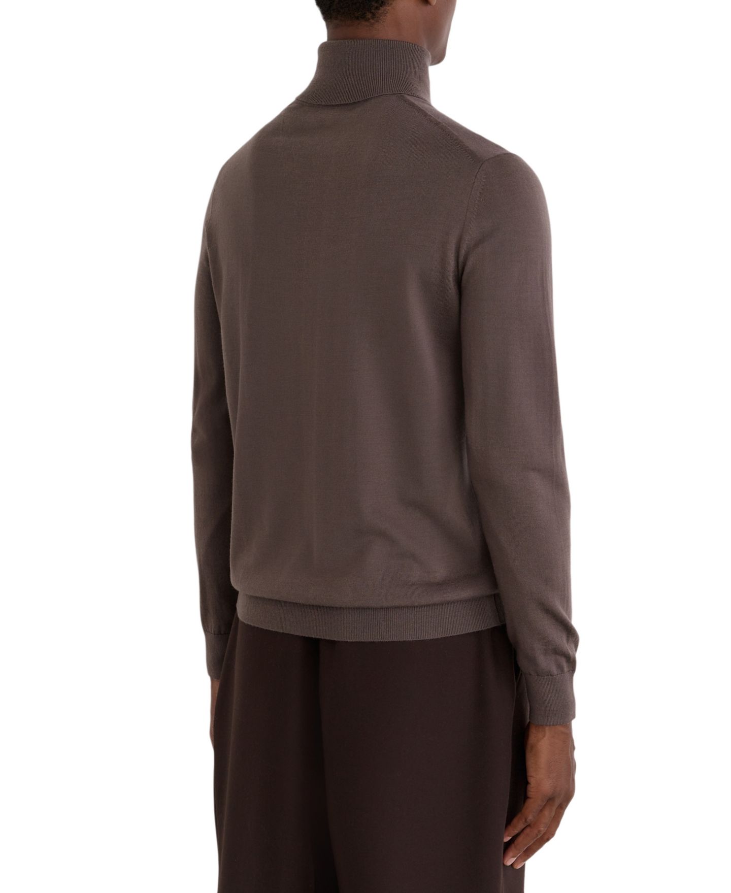 Мужской свитер REISS Slim-Fit Long-Sleeve Merino Roll Neck, цвет: Коричневый — фото 2