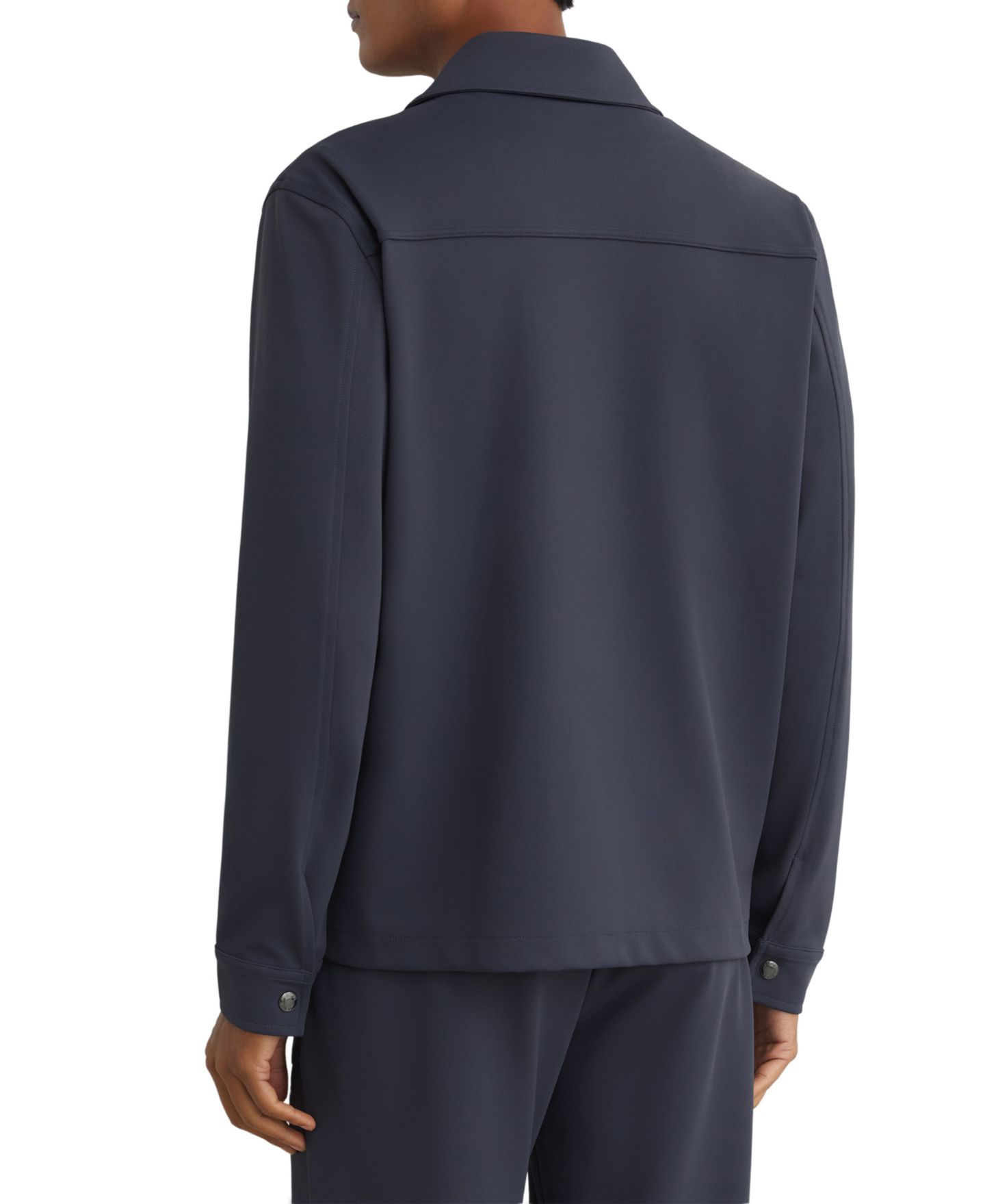 Мужская рубашка REISS Glover Zip-Through Stretch, цвет: Синий — фото 2