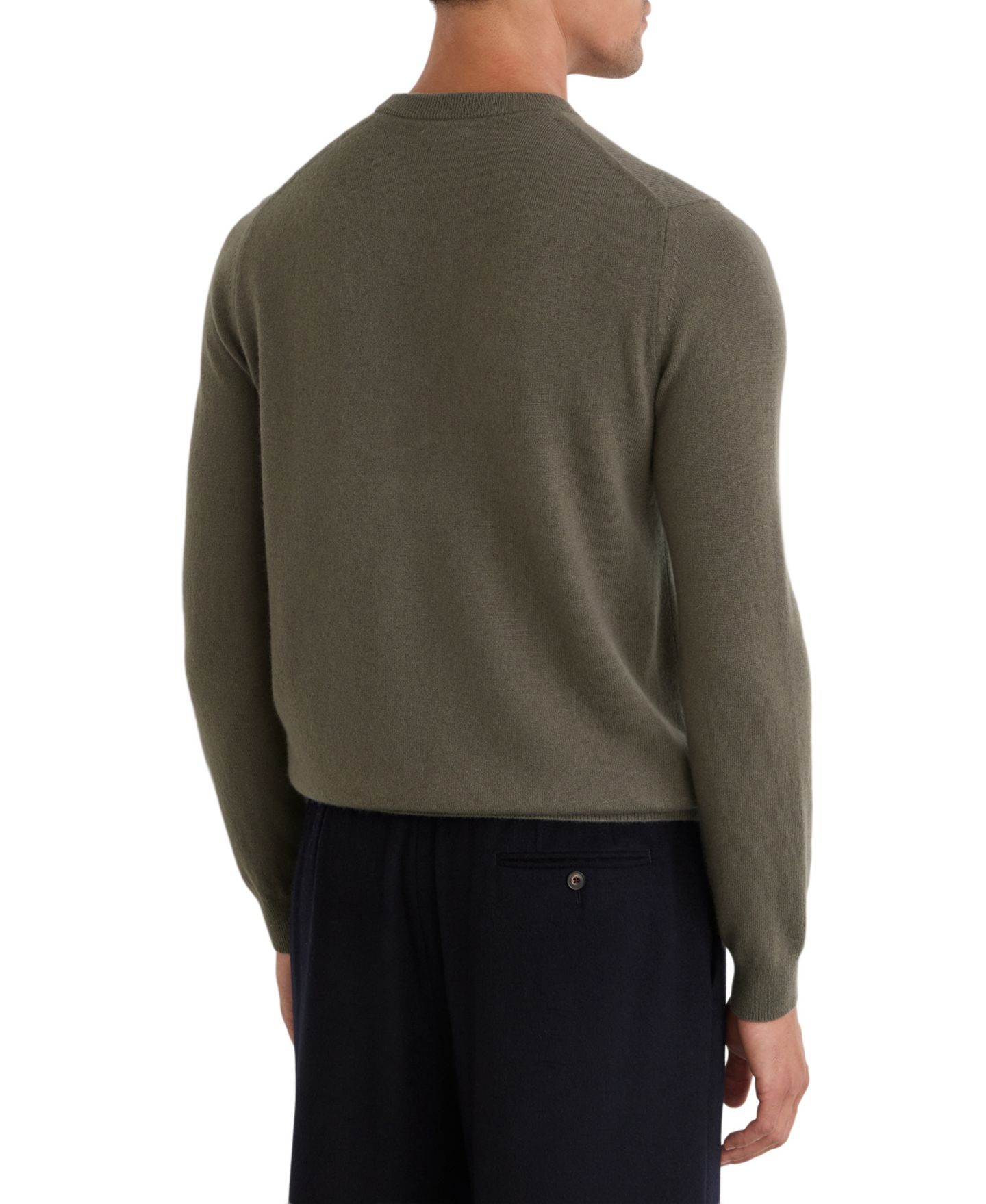 Мужской свитер REISS Cashmere Crewneck Ribbed, цвет: Зелёный — фото 2