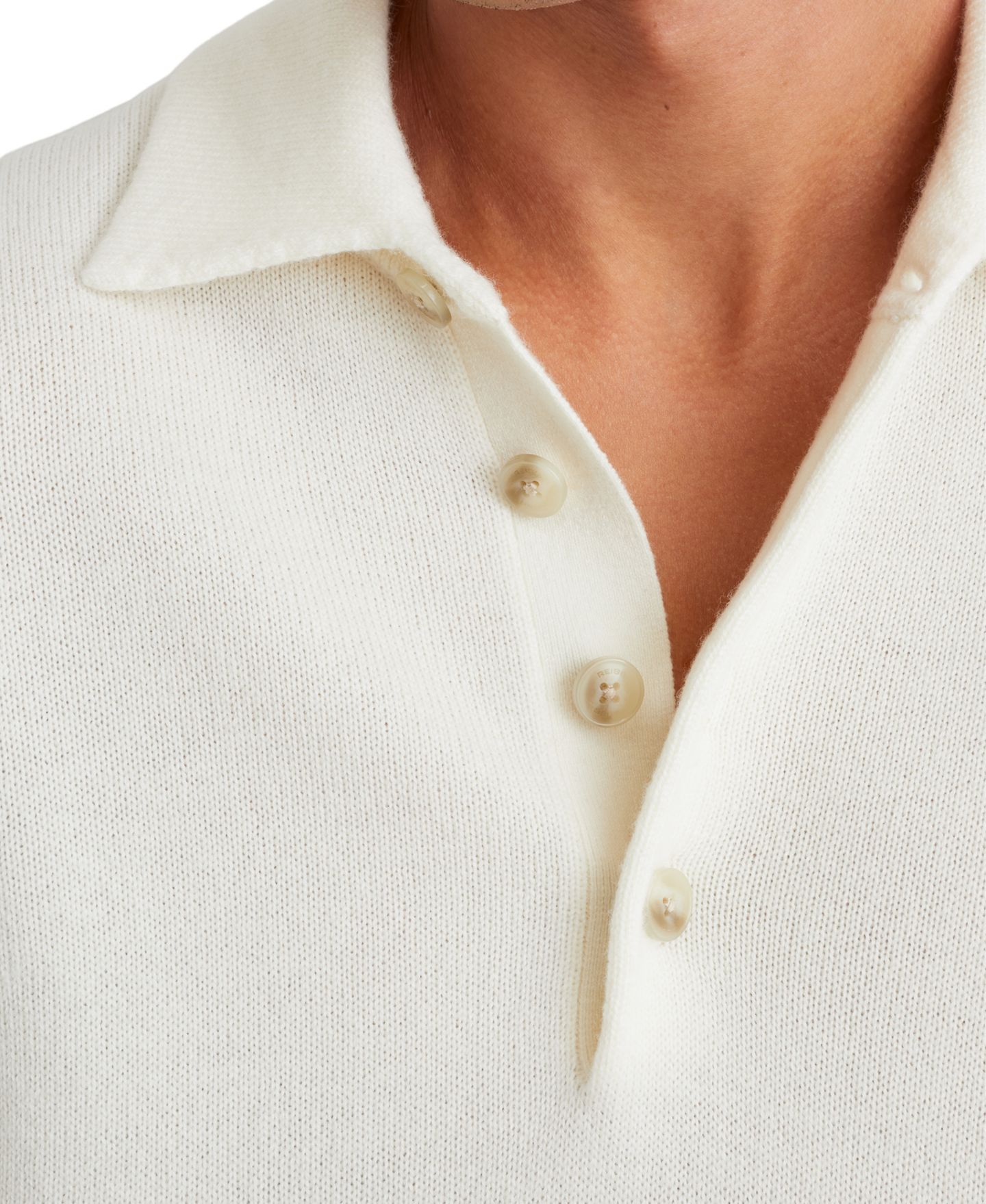 Мужской свитер REISS Deansgate Long-Sleeve Half-Button, цвет: Белый — фото 2
