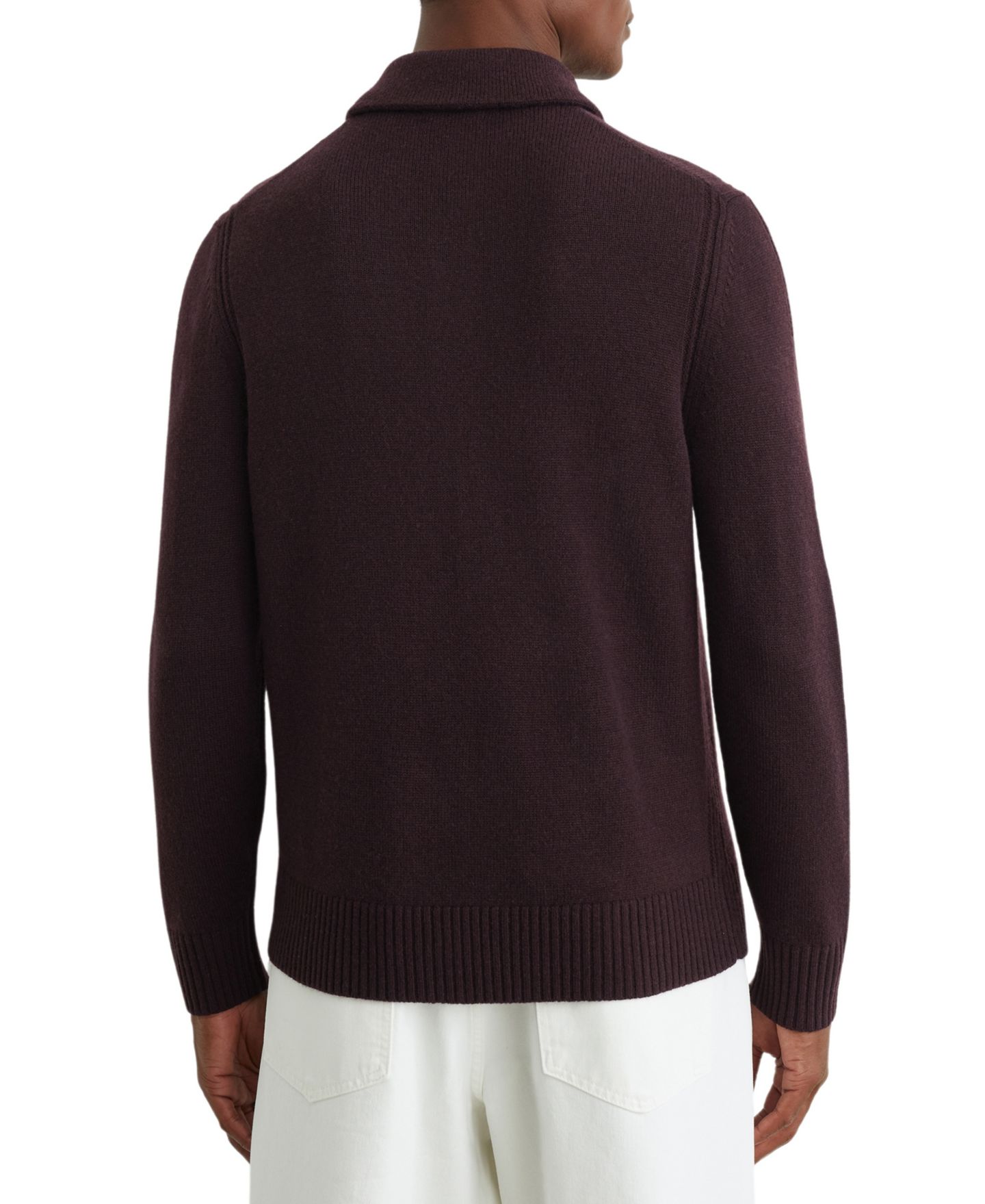 Мужской свитер REISS County Long-Sleeve Half-Button, цвет: Бордо — фото 2