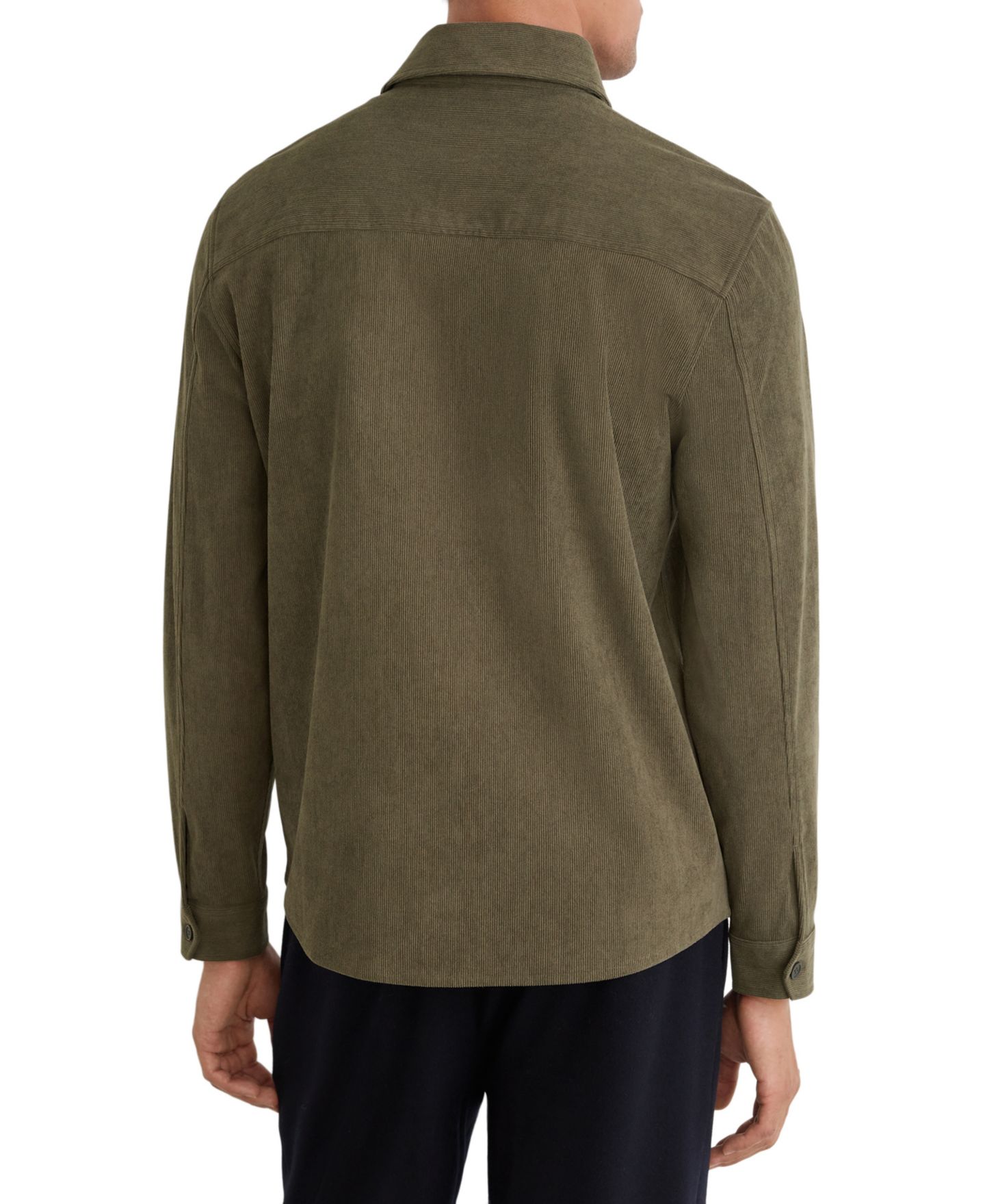 Мужская рубашка REISS Twin Pocket Corduroy Long Sleeve, цвет: Зелёный — фото 2