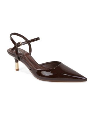 Hee D'Orsay Pumps with Gold-Tone Accent Kitten Heel