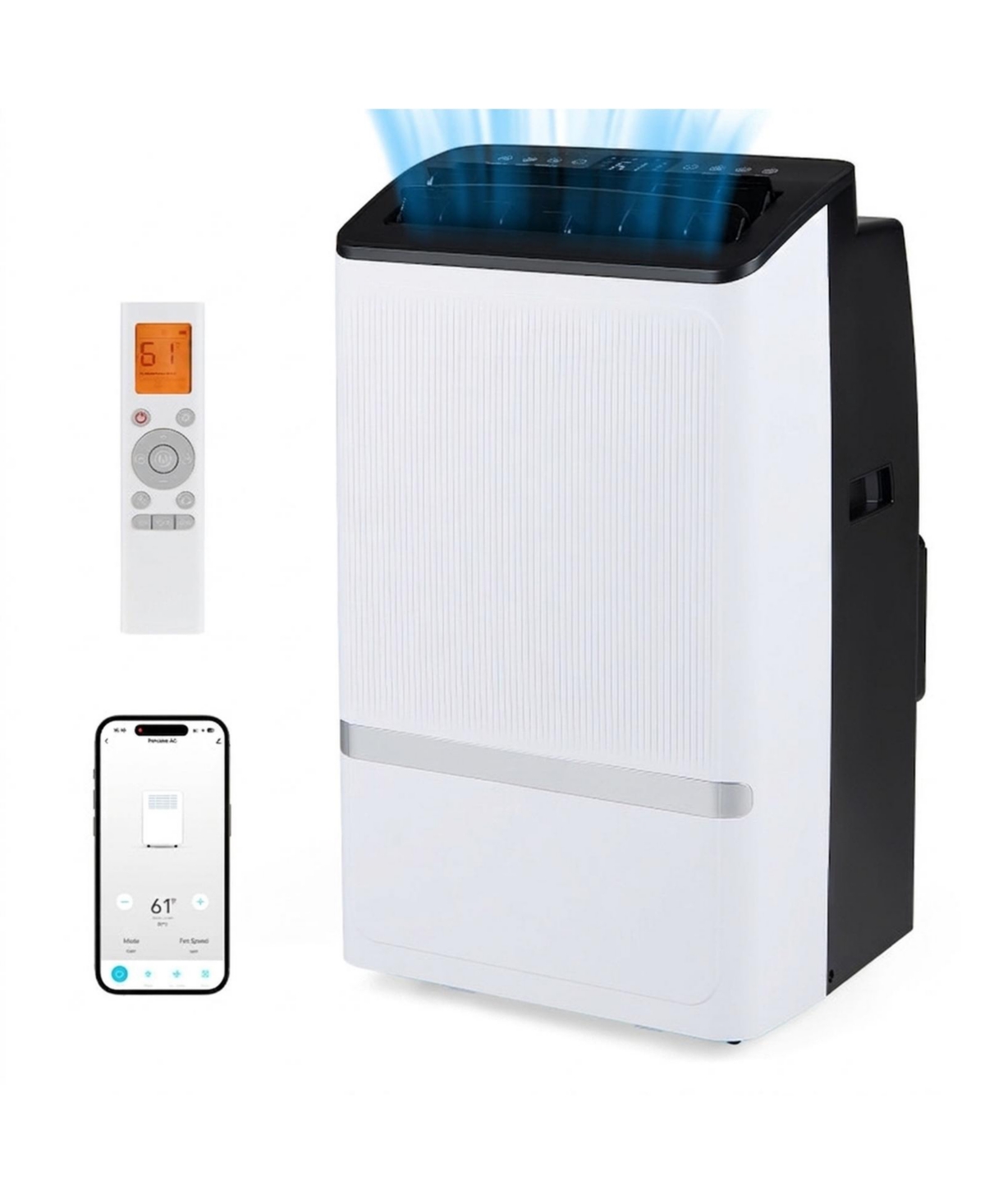 Sugift 14000 Btu WiFi Portable Air Conditioner with Dehumidifier and 24H Timer - White