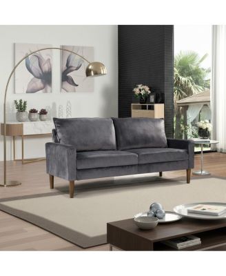  Modern Minimalist Velvet 3-Seater Sofa with Wood Frame