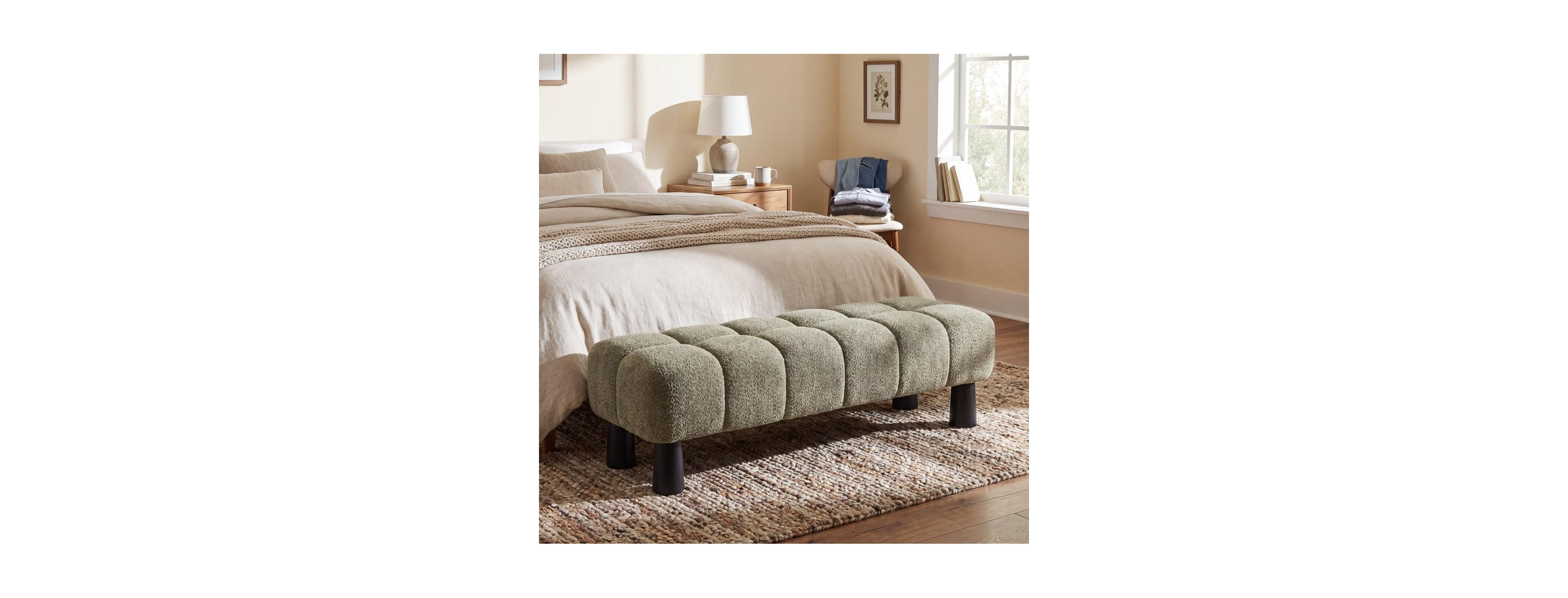 Streamdale Furniture 62.6" Upholstered Bench Ottoman, End of Bed Bench