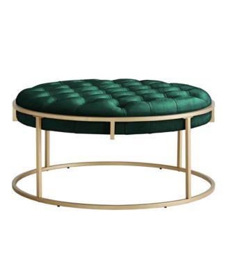 Velvet Round Tufted Ottoman