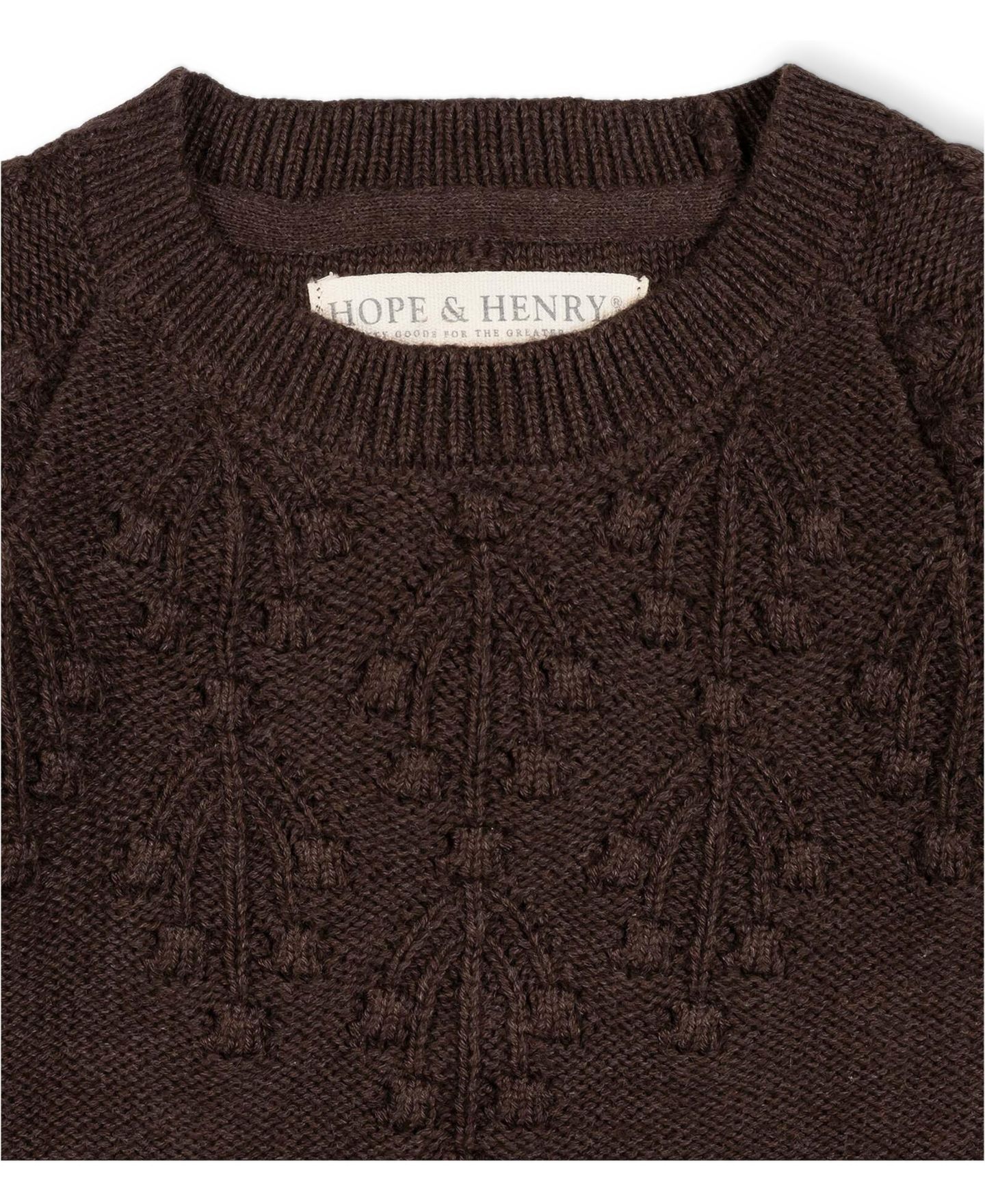 Платье Hope & Henry Long-Sleeve Bobble Sweater Dress для девочек-малышей, цвет: Шоколадный меланжевый — фото 3