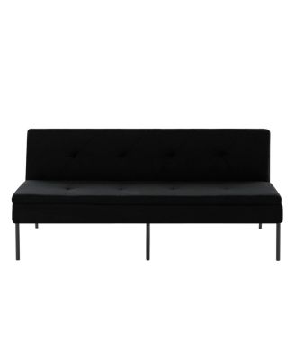 3-Seater Futon Sofa Bed with Adjustable Backrest and Metal Frame