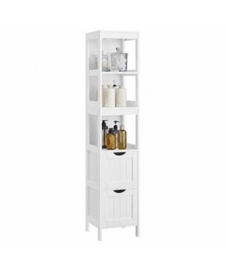 55.7 in Linen Tower Cabinet with 2 Removable Drawers