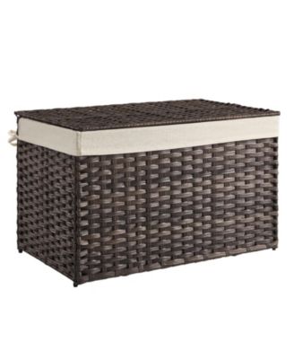 42.3 Gal Large Woven Storage Basket with Lid and Handles