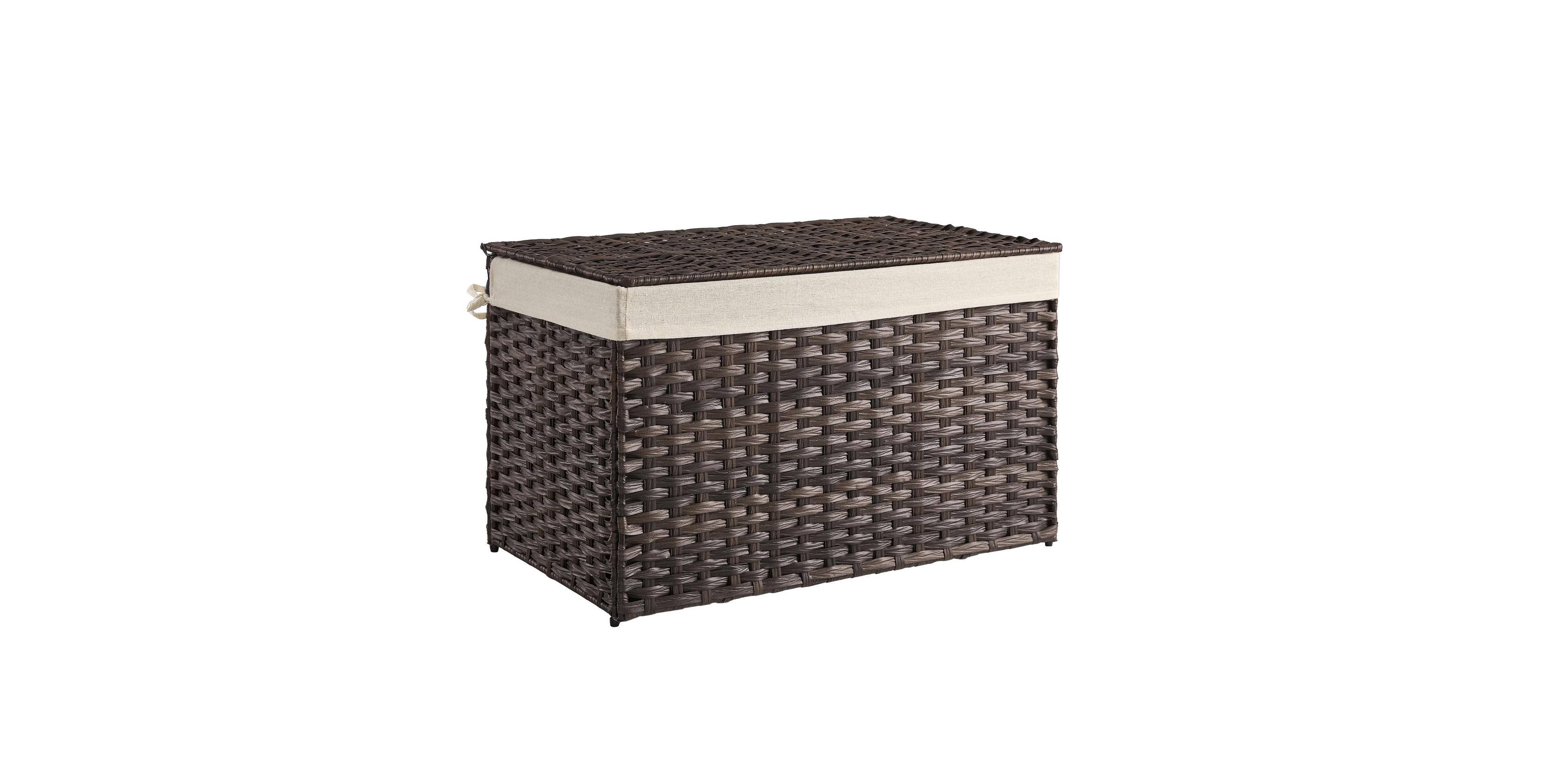 Volenca 42.3 Gal Large Woven Storage Basket with Lid and Handles
