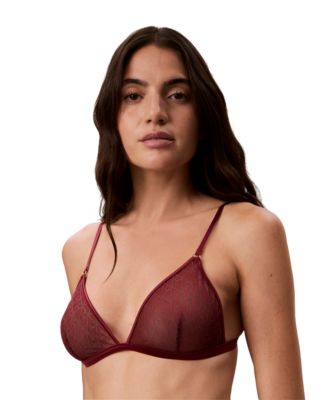Women's Minimalist Emblem Unlined Mesh Triangle Bra, QF8953