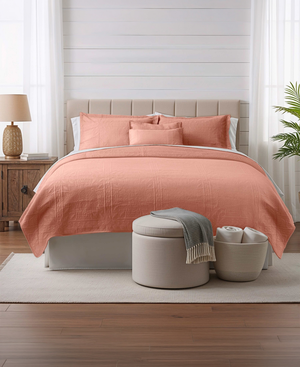 Nestl Grid Embossed 4-Pc. Quilt Set, Twin/Twin Xl