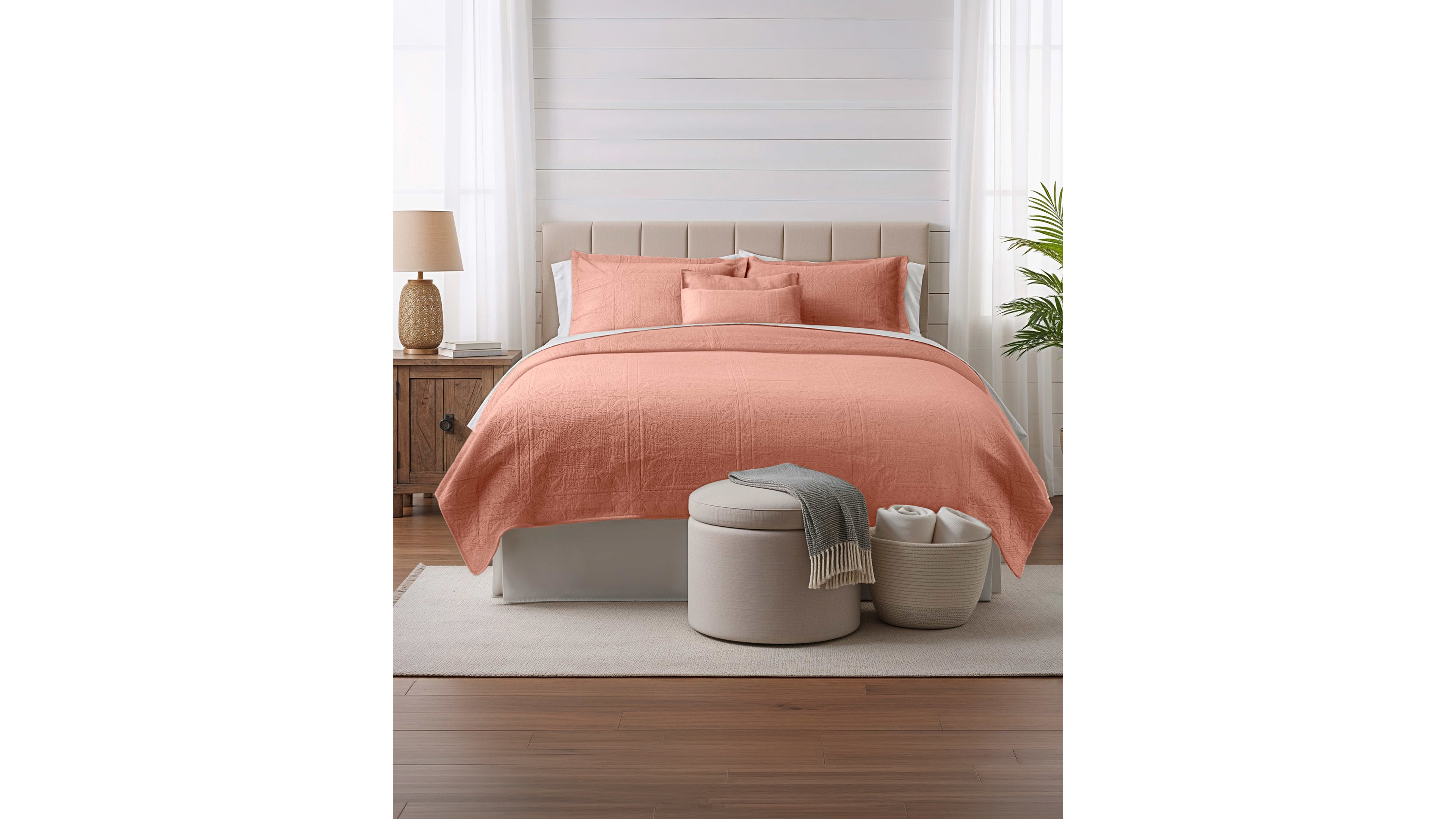 Nestl Grid Embossed 4-Pc. Quilt Set, Twin/Twin Xl