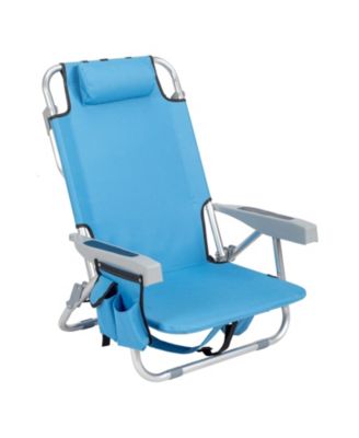 Short Oxford Cloth Beach Chair with Aluminum Tube Frame, 100kg Capacity