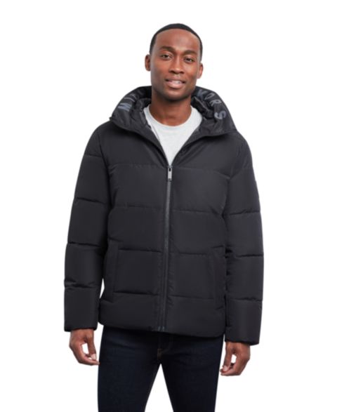 Мужская куртка Michael Kors Quilted Hooded Puffer, цвет: Чёрный