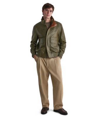 Men's Leather Double Collar Vintage Jacket