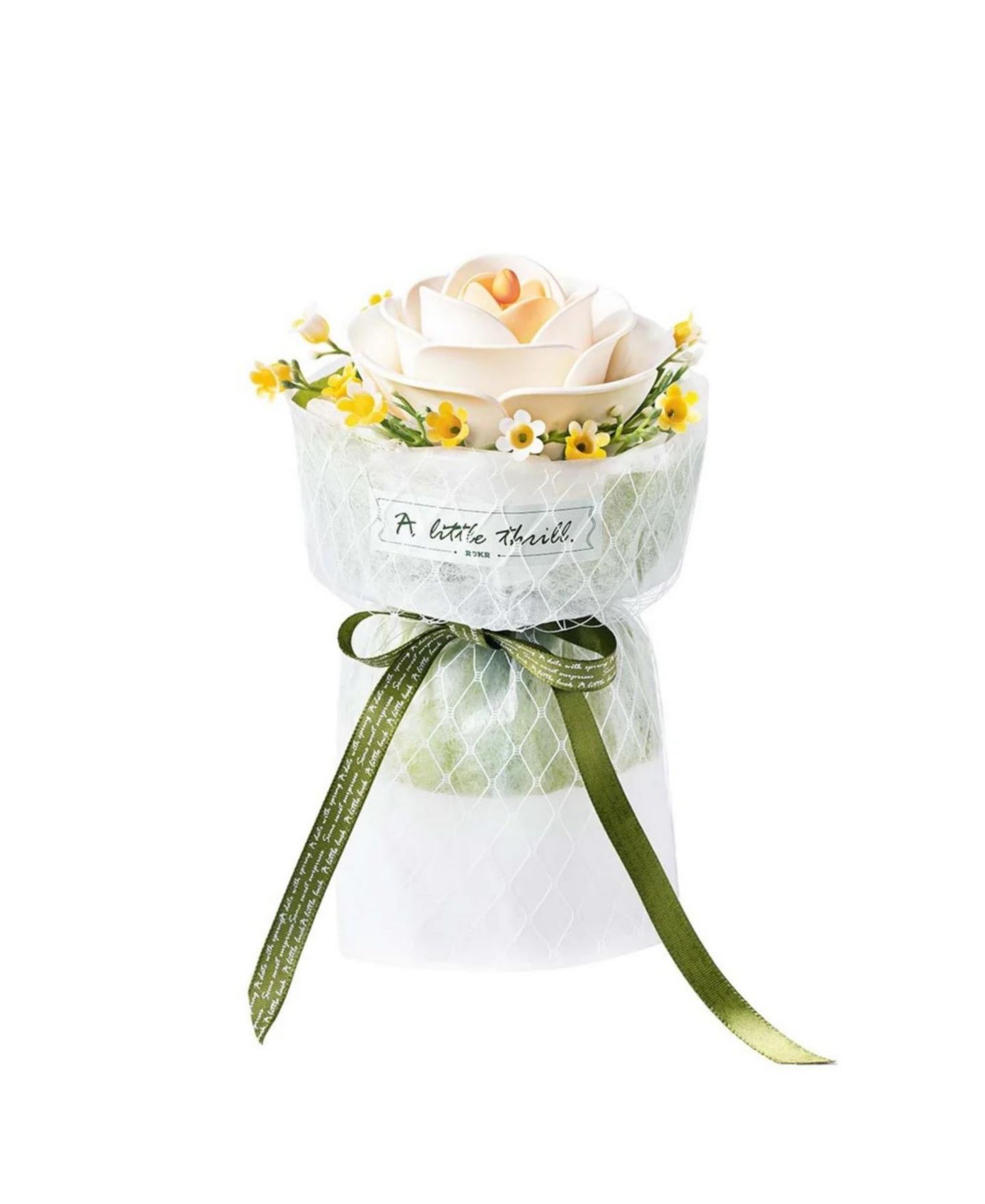 Детские конструкторы Robotime Rose DIY Bouquet Camellia 3D Puzzle Flower Model Kit Plastic Building Set Handmade Floral Decor Craft Gift, цвет: Зелёный — фото 1