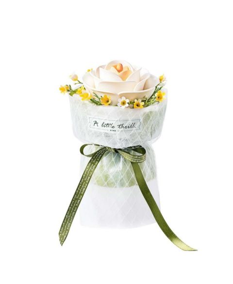 Детские конструкторы Robotime Rose DIY Bouquet Camellia 3D Puzzle Flower Model Kit Plastic Building Set Handmade Floral Decor Craft Gift, цвет: Зелёный