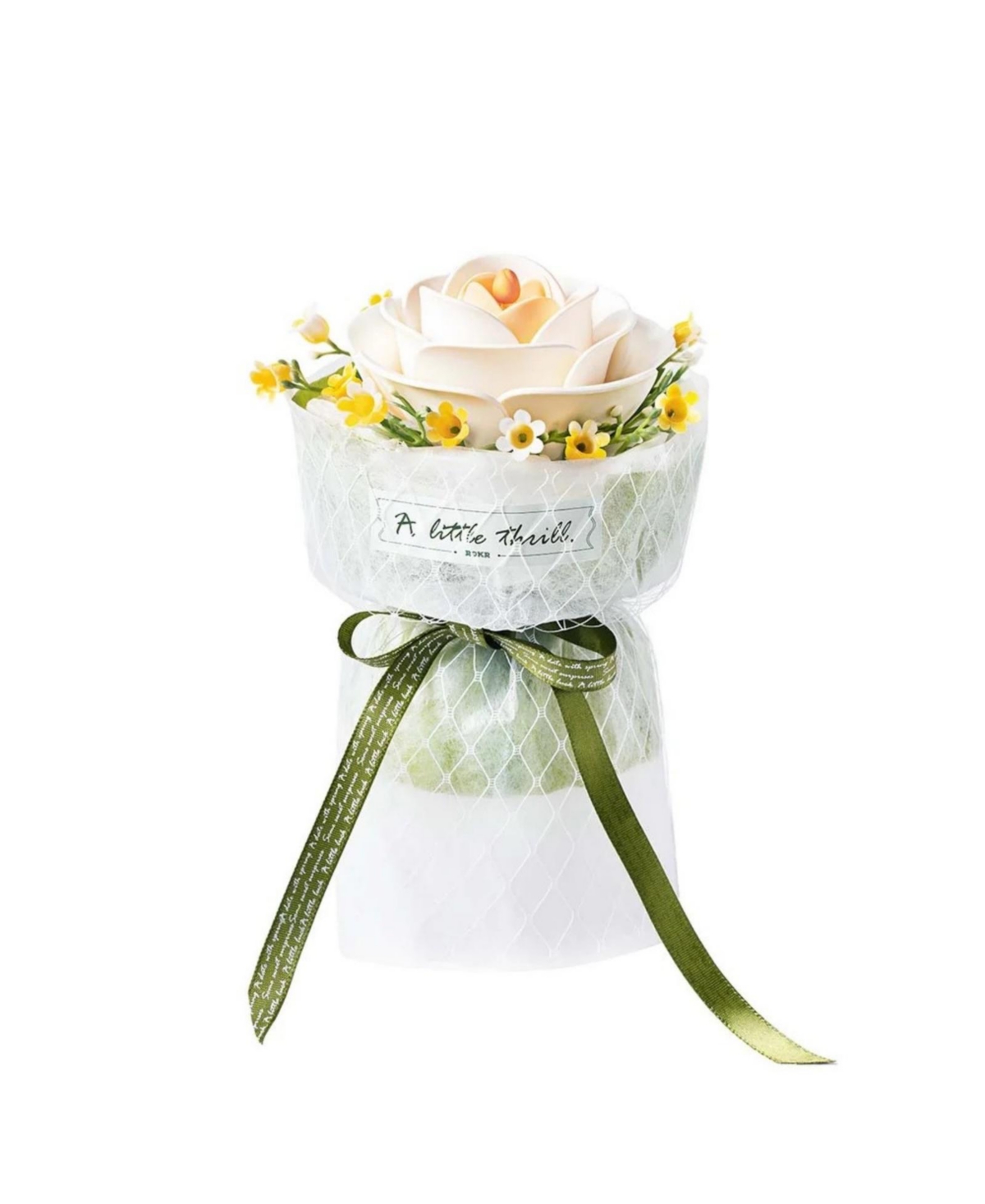 Robotime Rose Diy Bouquet Camellia 3D Puzzle Flower Model Kit Plastic Building Set Handmade Floral Decor Craft Gift - Green