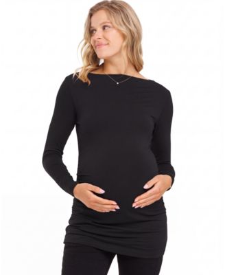 Maternity Long-Sleeve Boat Neck Tunic