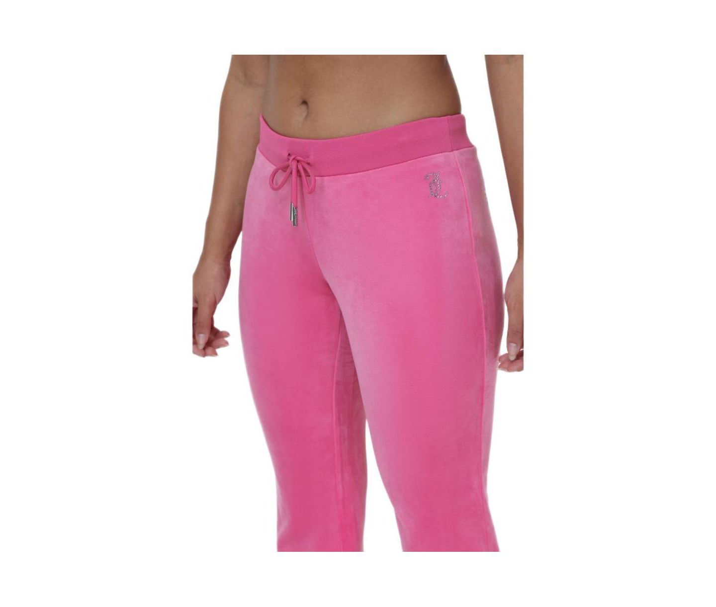 Женские спортивные брюки Juicy Couture с резинкой в рубчик и двойным декором, цвет: Нежно-розовый — фото 4