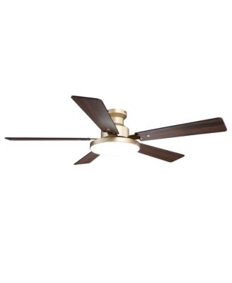  Modern Brushed Gold 5 Blades Ceiling Fan with Remote