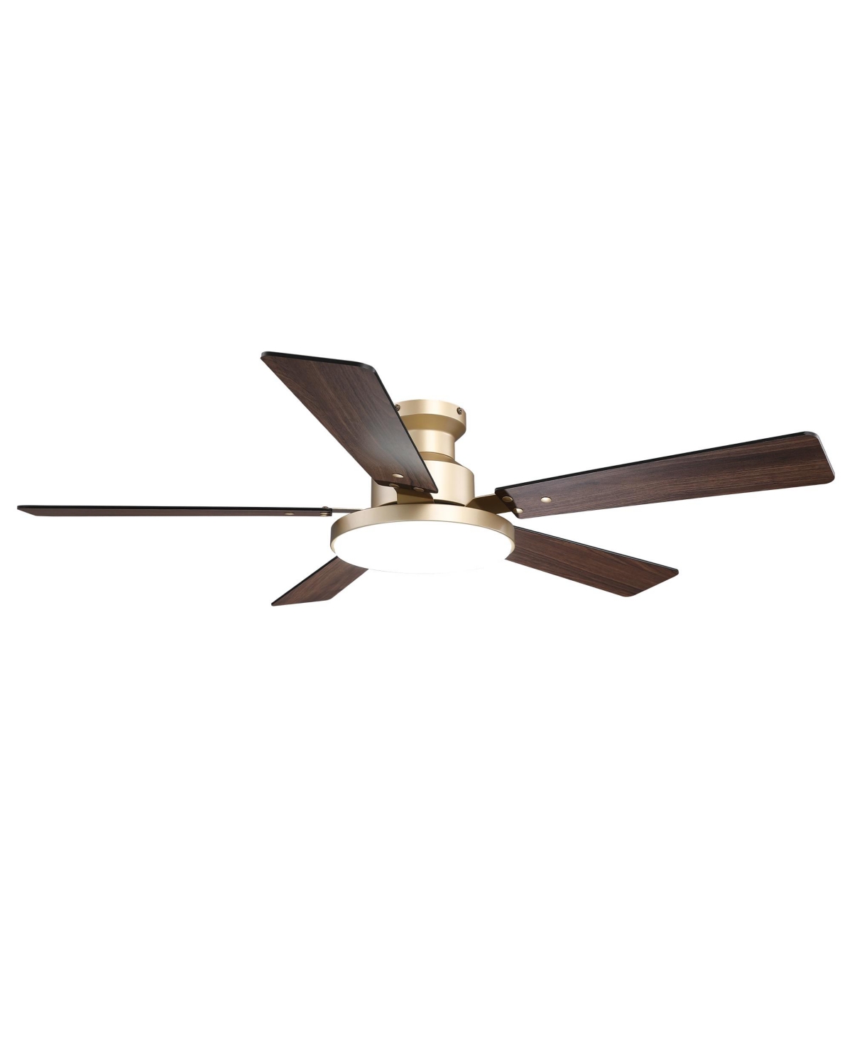Vaczon Modern Brushed Gold 5 Blades Ceiling Fan with Remote