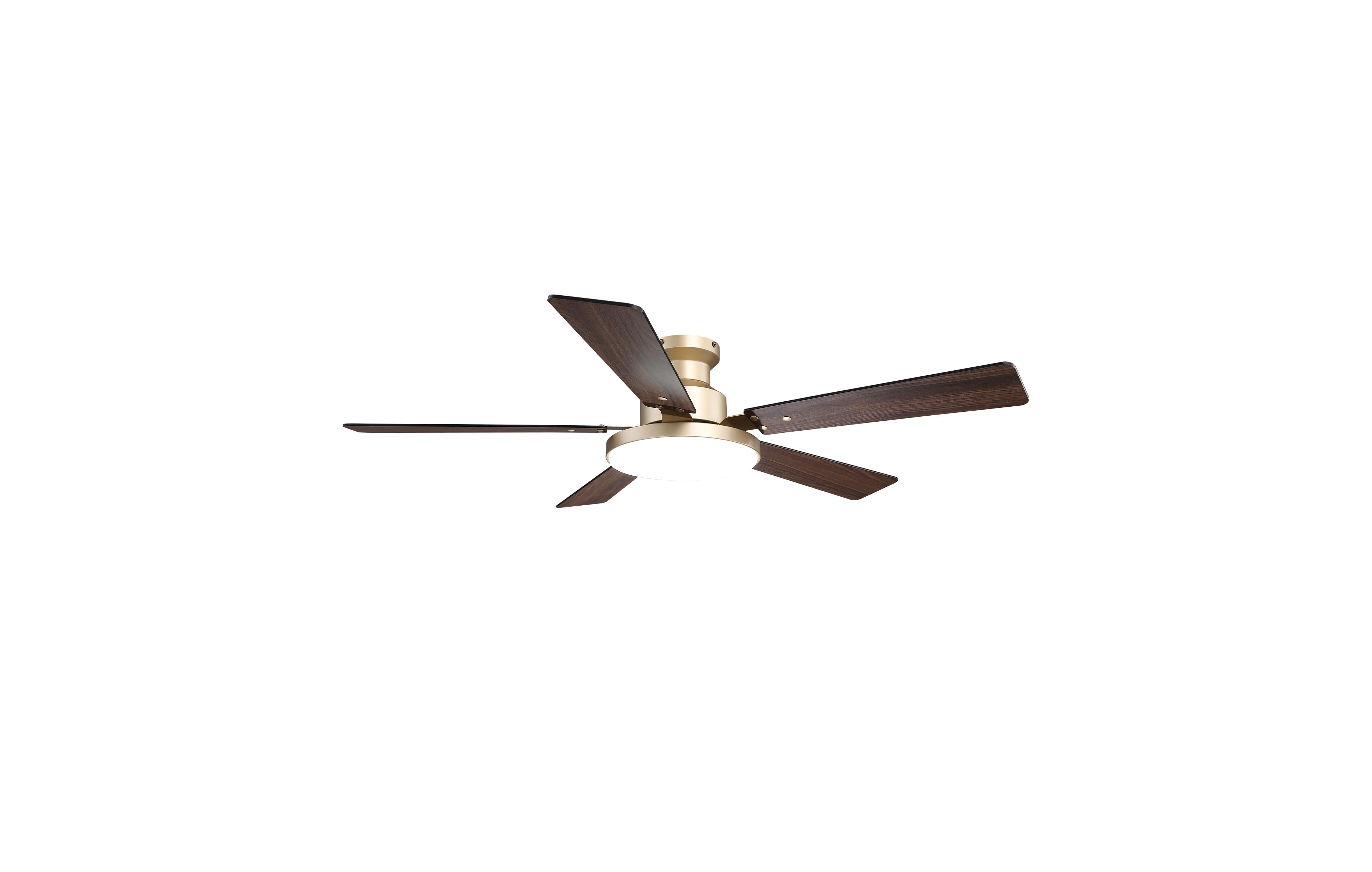 Vaczon Modern Brushed Gold 5 Blades Ceiling Fan with Remote