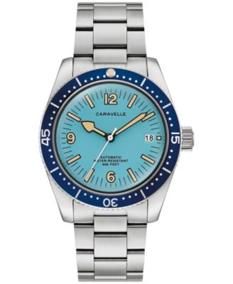 Men's Automatic Sea Hunter Silver-Tone Stainless Steel Bracelet Watch 39mm