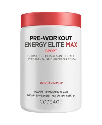 Pre-Workout Energy Elite Max, L-Tyrosine Taurine, Citrulline, Betaine, Mixed Berry, 12.41 Ounce