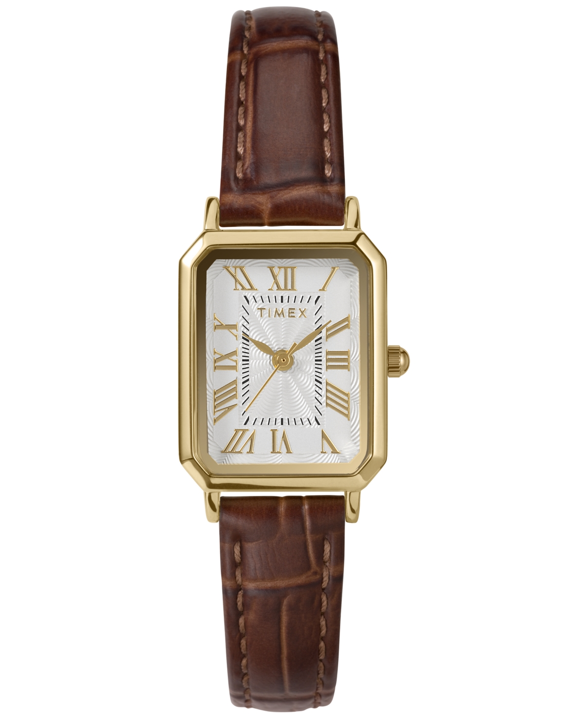 Timex Women's Quartz Analog Trend Brown Leather Watch 21mm