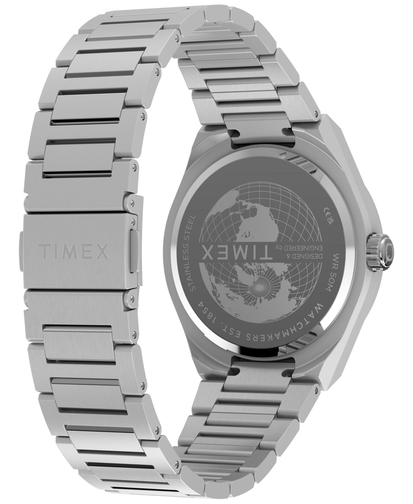Мужские часы Timex Quartz Analog Continental Silver-Tone Stainless Steel 39mm — фото 5
