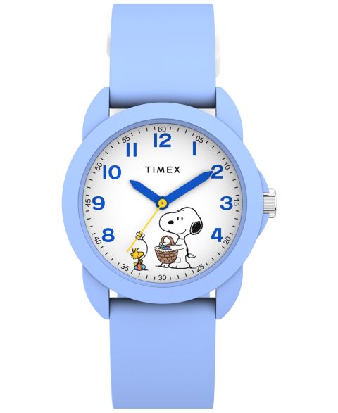 Детские часы Timex Peanuts Quartz Analog Blue Silicone Strap Watch 30mm