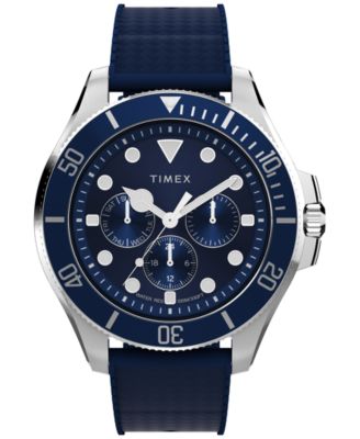 Men's Quartz Sport Harborside Coast Blue Resin Watch 43 mm
