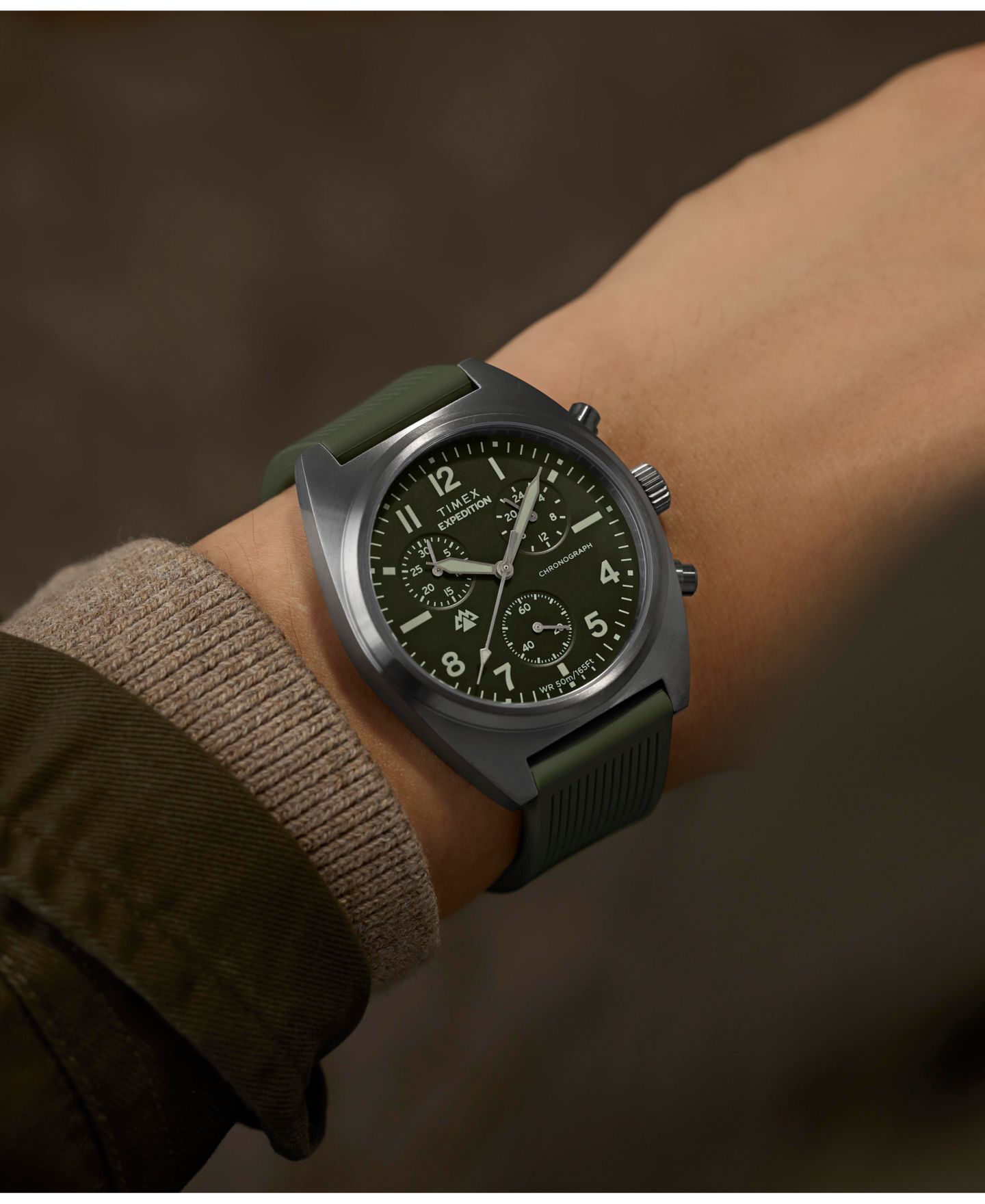 Мужские часы Timex Quartz Capstone Chronograph Green Silicone 41mm — фото 7