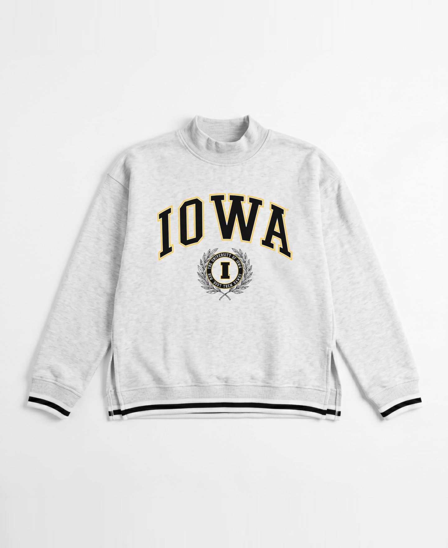 Женская толстовка Gameday Couture Heather Gray Iowa Hawkeyes Rally Point Contrast Stripe Mock Neck — фото 2