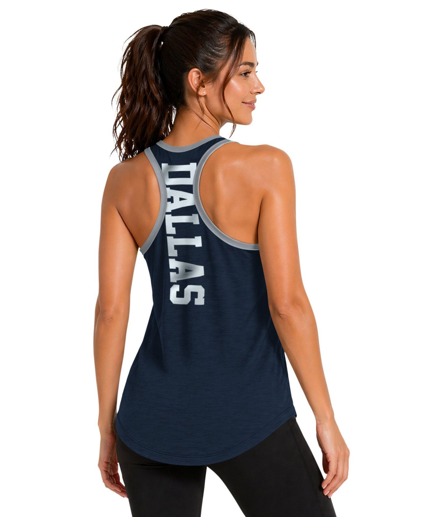 Женский топ G-III 4Her by Carl Banks Navy Dallas Cowboys Tater II Racerback — фото 4