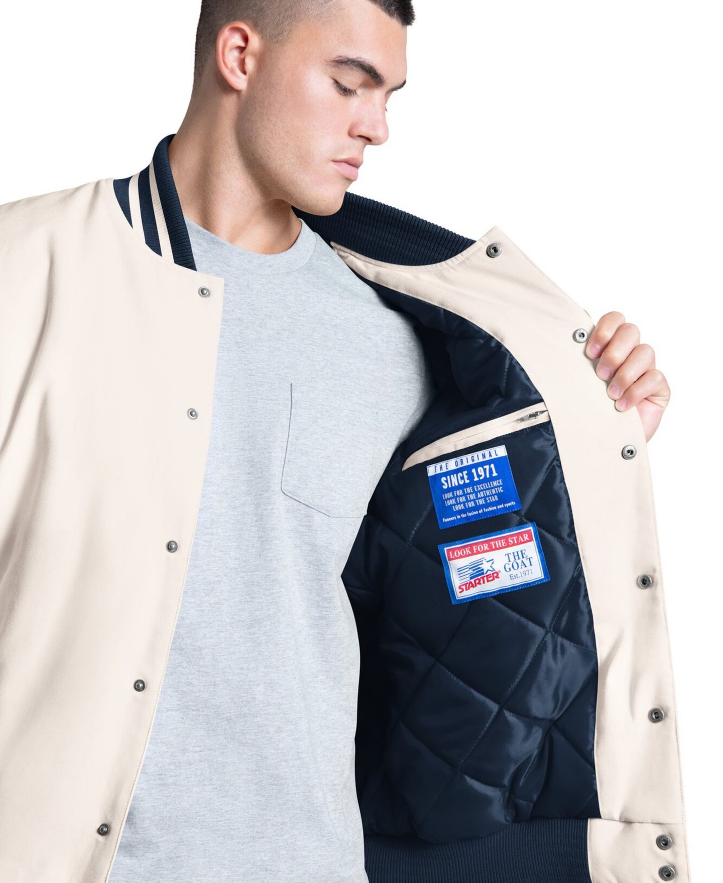 Мужская куртка Starter White Penn State Nittany Lions Spectator Varsity Full Snap — фото 4