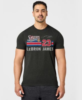 Men's and Women's LeBron James Charcoal Philadelphia 76ers Retro Signature Tri-Blend T-Shirt