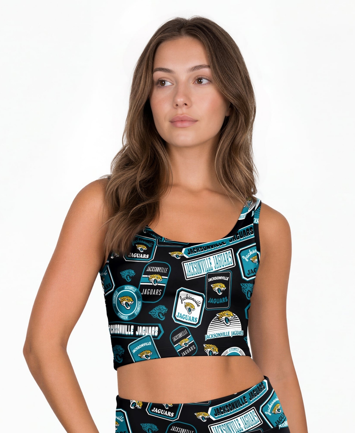 Concepts Sport Women's Black Jacksonville Jaguars Grady Allover Print Bralette