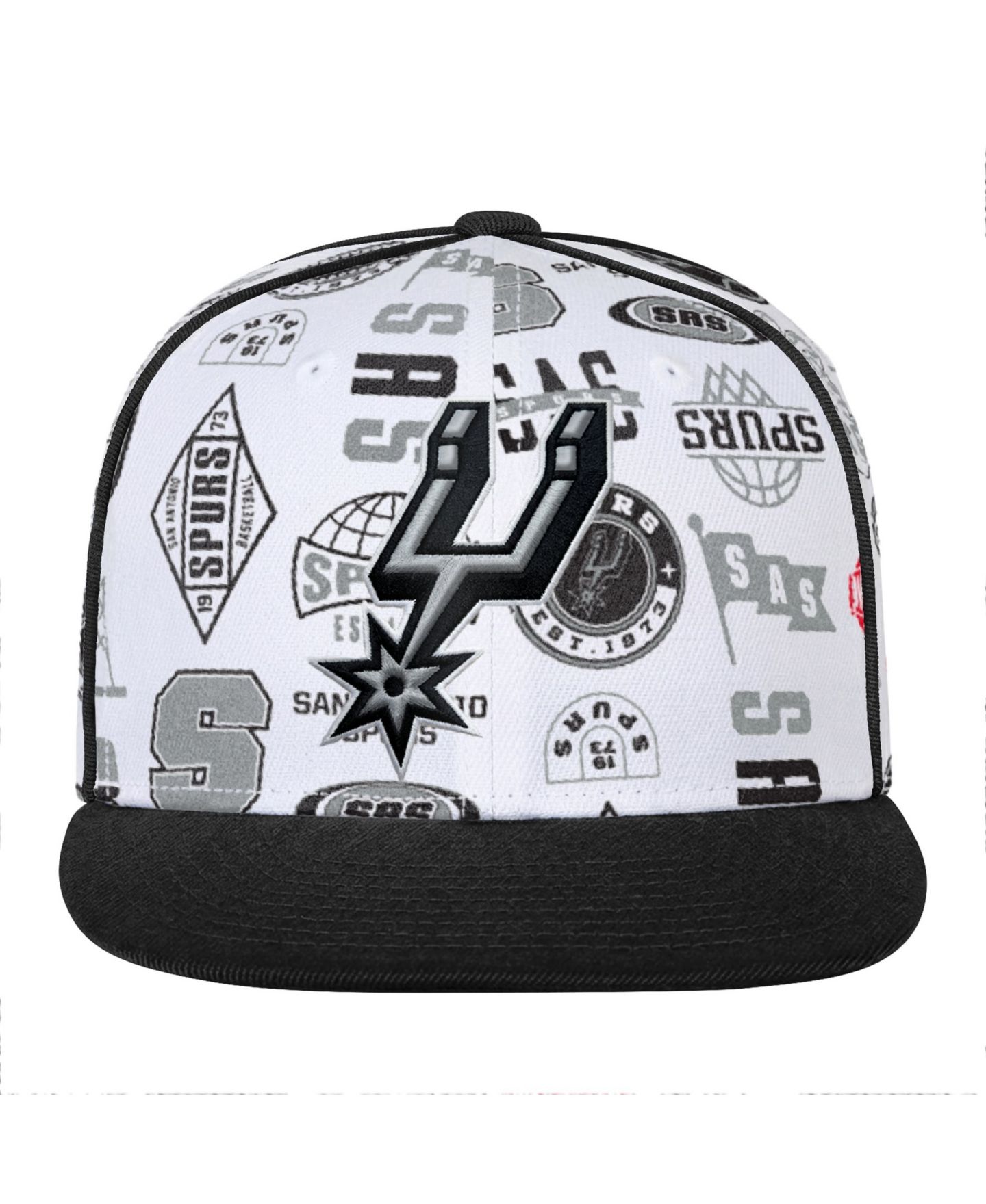 Детская кепка Outerstuff White San Antonio Spurs Piped Up Snapback Hat — фото 2