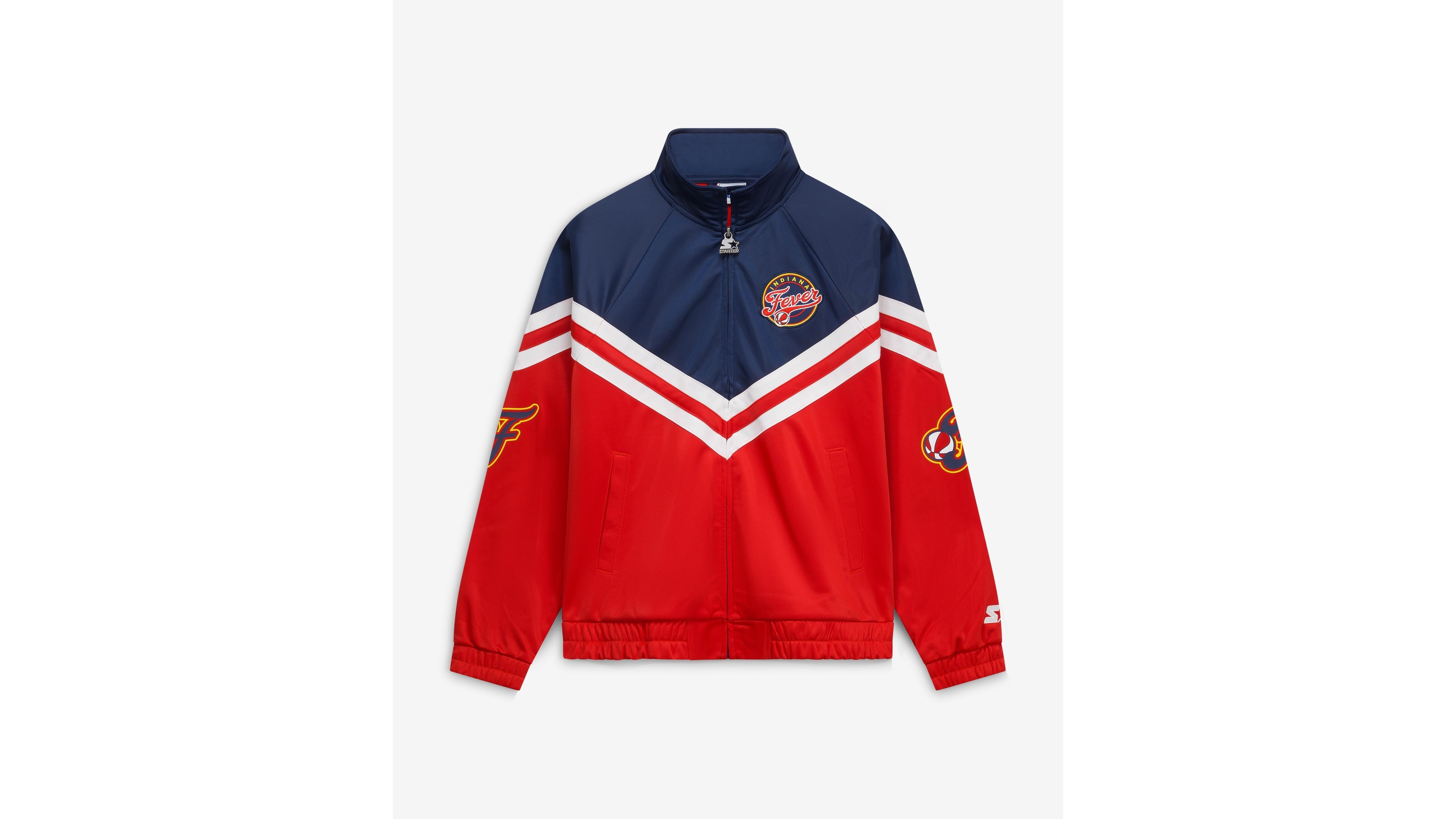 Starter Women's Indiana Fever Red Fan Club Raglan Full-Zip Track Jacket
